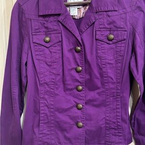 Purple Women's Jean Cut Jacket